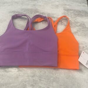 Two Lululemon Energy Longline Bras